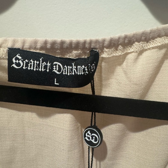 NWT Scarlet Darkness Victorian Renaissance Ruffle High-Low Dress in Apricot - Picture 9 of 9